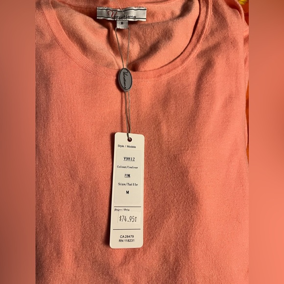 NWT Venetian Sweater in Peach w/ Large Buttons !! - Picture 9 of 12
